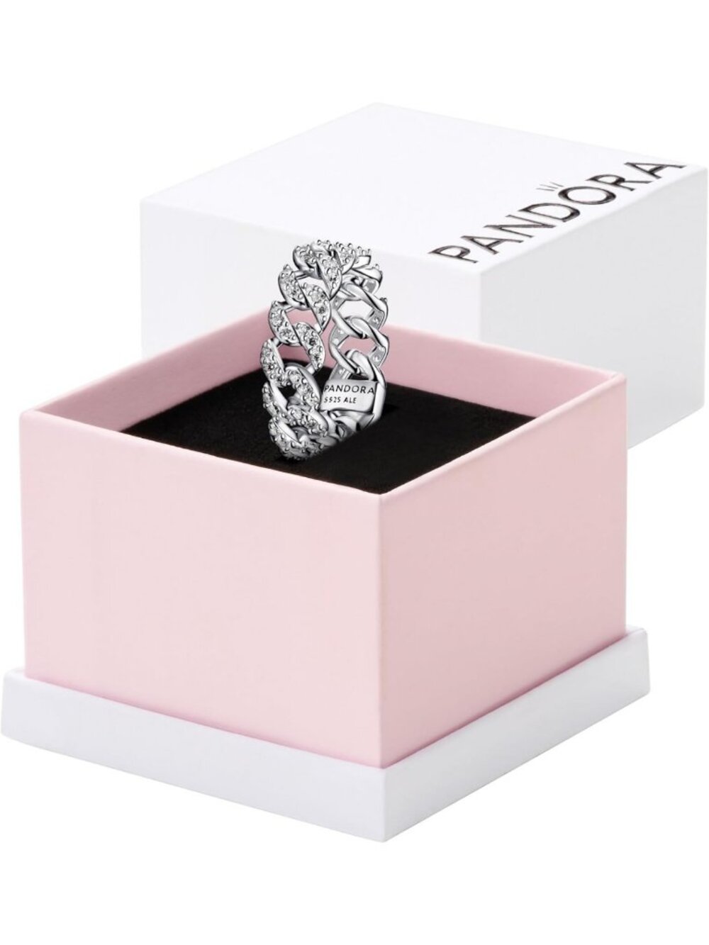 Stunning Pave Cuban Chain Ring - Elegant Statement Jewelry for Any Occasion